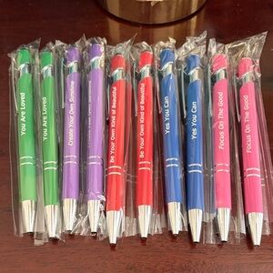 New inspirational pen with stylus and pouch choose one